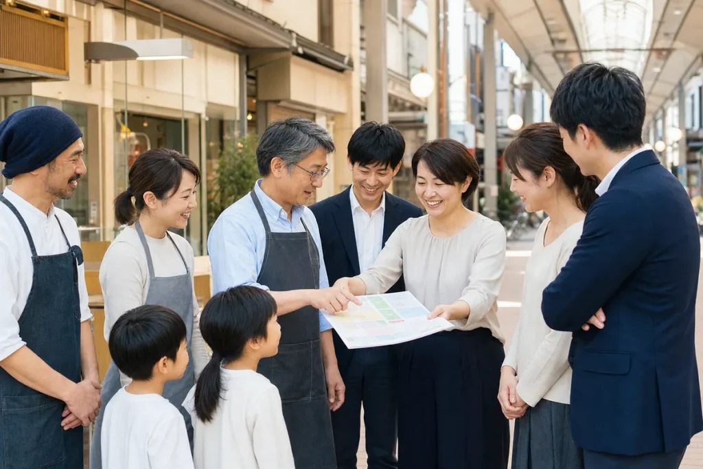 地域の人たちがワクワク日和の協賛・協力について話し合う様子